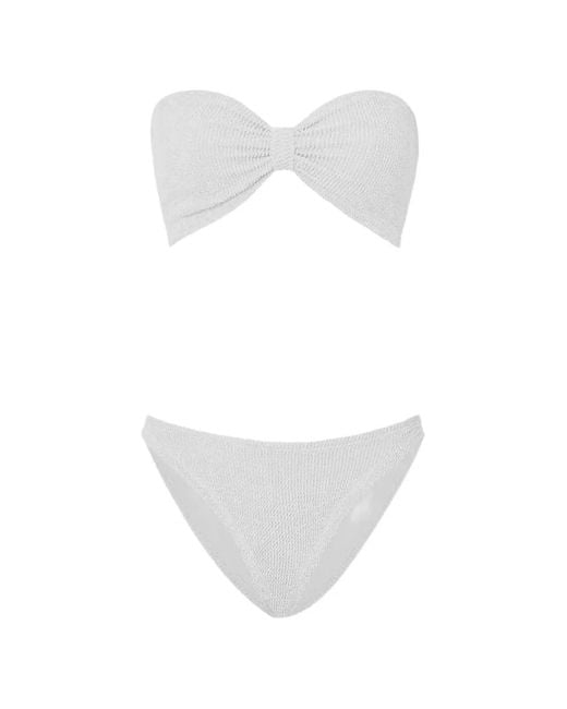 Hunza G White Jean Textured Bikini Set