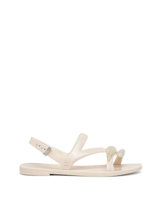 Melissa Natural Embellished Buckled Sandals