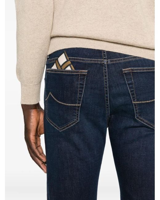Jacob Cohen Blue Button-Fly Denim Jeans for men