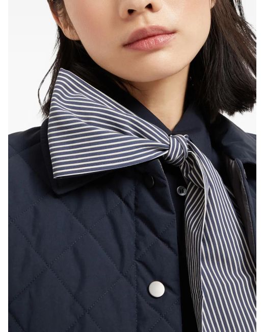 Brunello Cucinelli Gray Monili-Chain Poplin Foulard