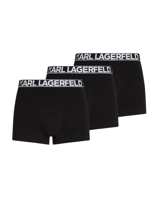 Karl Lagerfeld Drie Boxershorts Met Logoband in het Black voor heren
