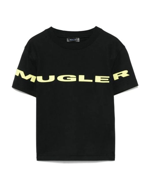 【関税込み】Mugler ブラック ボンディングロゴ Tシャツ Mugler ロゴ Tシャツ ブラック | Lyst