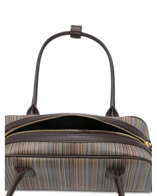 Paul Smith Black Striped Top-Handles Shoulder Bag