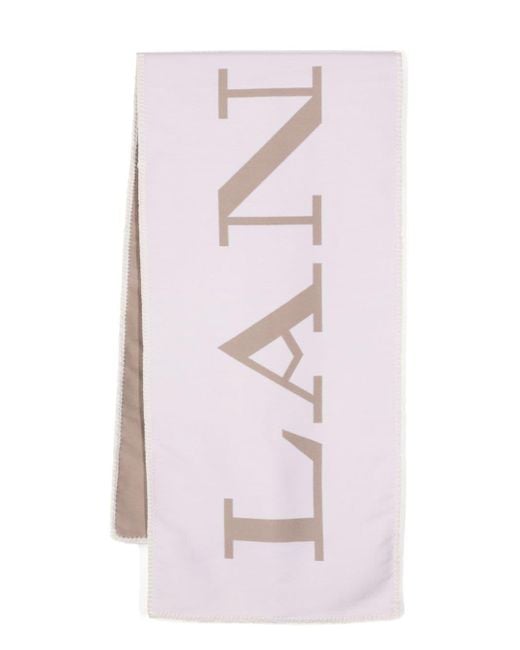 Lanvin Pink Schal mit Jacquard-Logo
