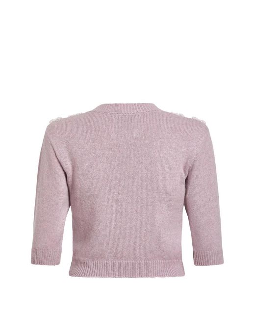 Markarian Purple Posy Pearl-Patch Sweater