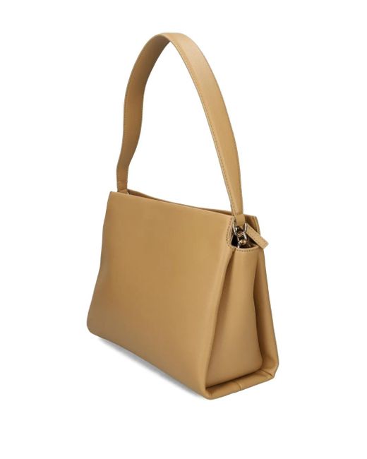 Tommy Hilfiger Natural Logo-Embossed Leather Shoulder Bag
