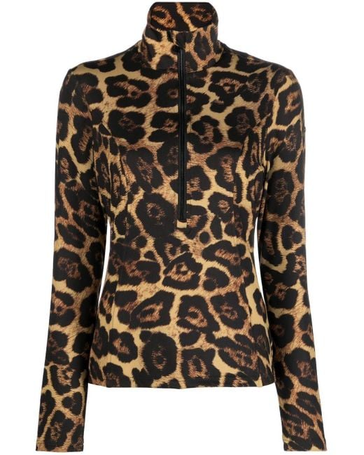 Top Leona con estampado de leopardo Goldbergh de color Black