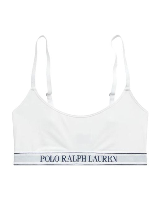 Polo Ralph Lauren White Repeat-Logo Bralette