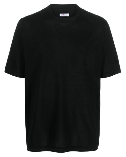 Camiseta de tejido jersey Kiton de hombre de color Black