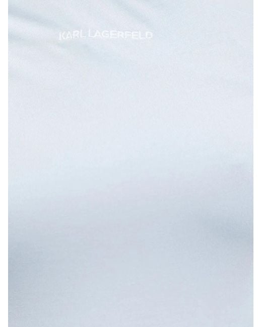 Karl Lagerfeld White Asymmetric-Neckline T-Shirt