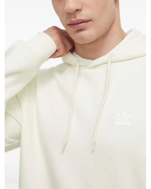 Adidas White Logo-Embroidered Hoodie for men