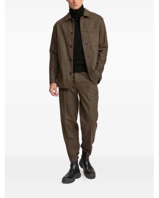 Yves Salomon Green Tweed Shirt Jacket for men