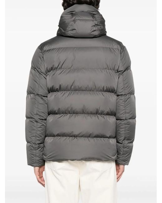 Herno Gray Puffer Jacket With High Collar for men