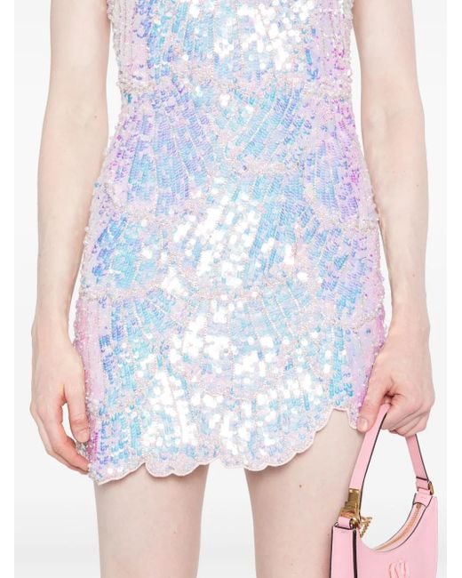 retroféte Avalee Mini-Jurk in het Blue