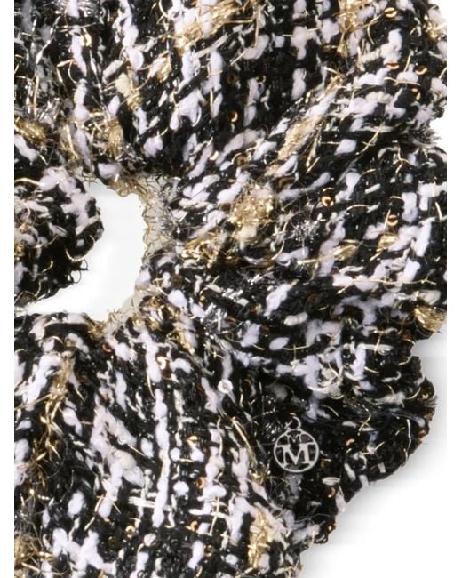 Maison Michel Black Tweed Scrunchie
