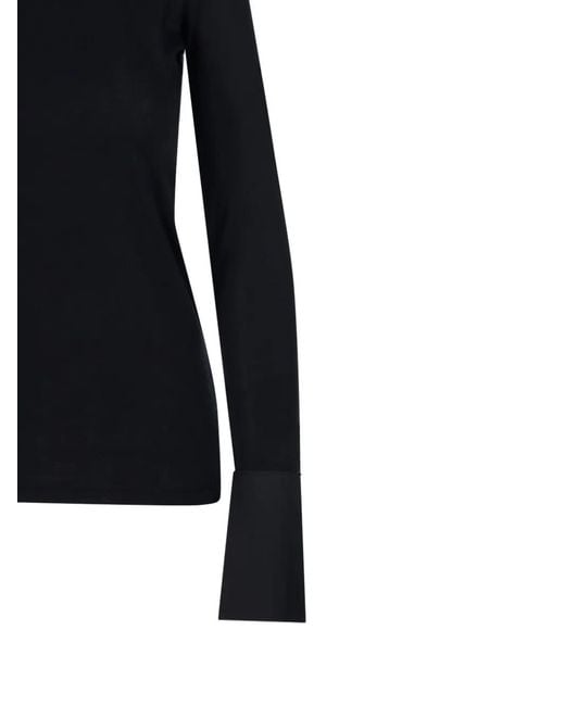 DARKPARK Black Cuff Detail Long-Sleeve Top