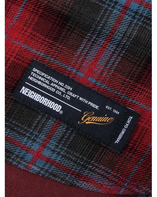 Neighborhood Red Check Corduroy Shirt for men
