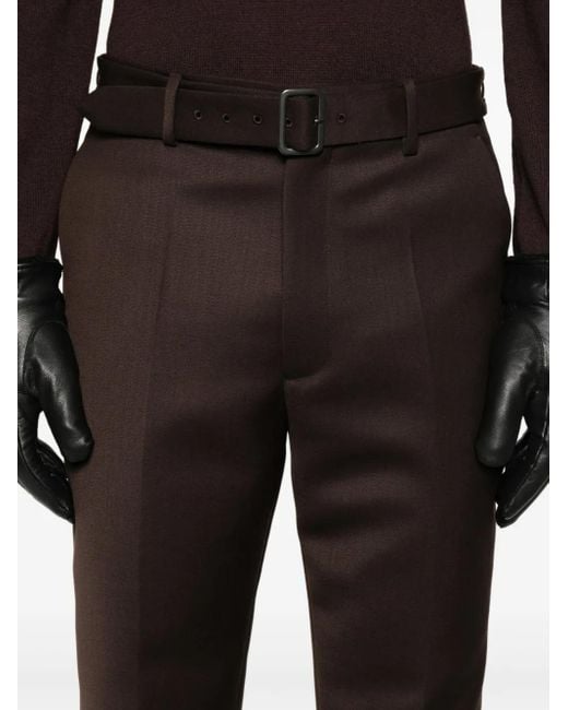 MM6 by Maison Margiela Gray Pressed-Crease Belted Pants for men