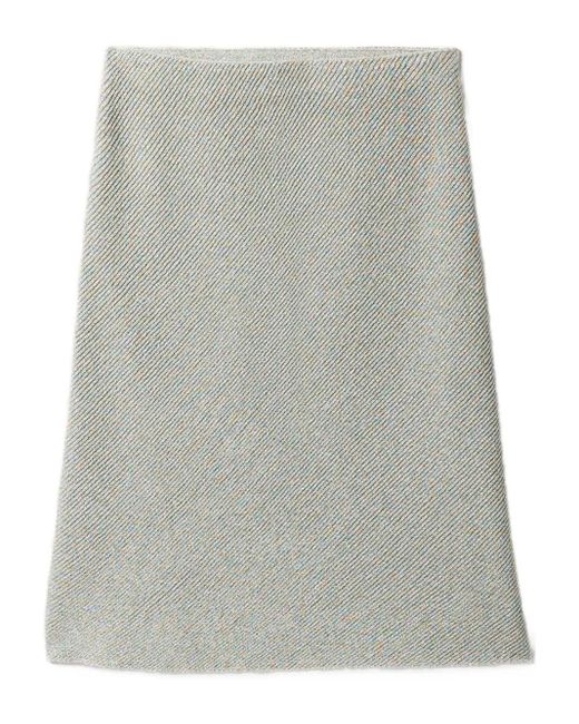 Falda de canalé acampanada Miu Miu de color Gray