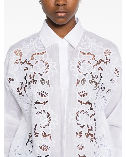 Max Mara White Cali Lace Shirt