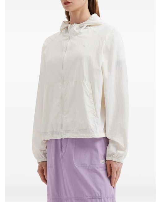 Chocoolate White Hooded Zip Jacket