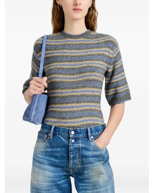 Proenza Schouler Gray Pull Dana En Tricot Rayé