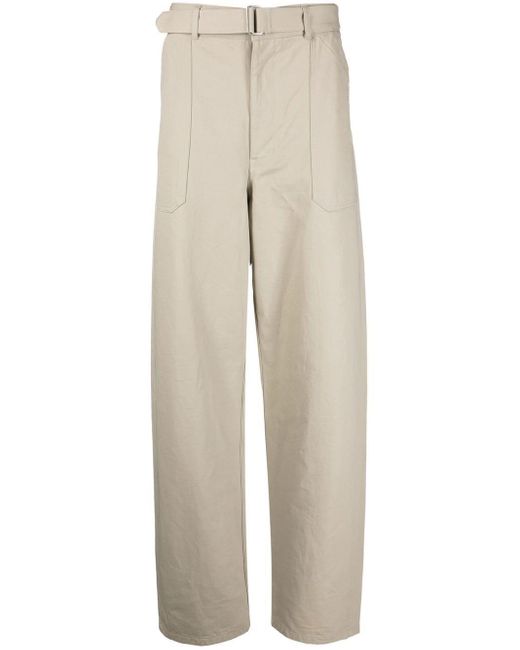 AURALEE Cotton Heavy Chino Belted Trousers in Natural for Men | Lyst Canada