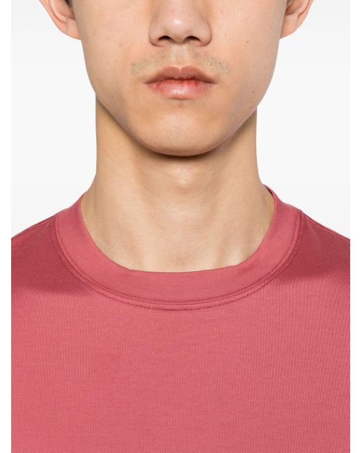 Brunello Cucinelli Katoenen T-shirt Met Ronde Hals in het Pink voor heren