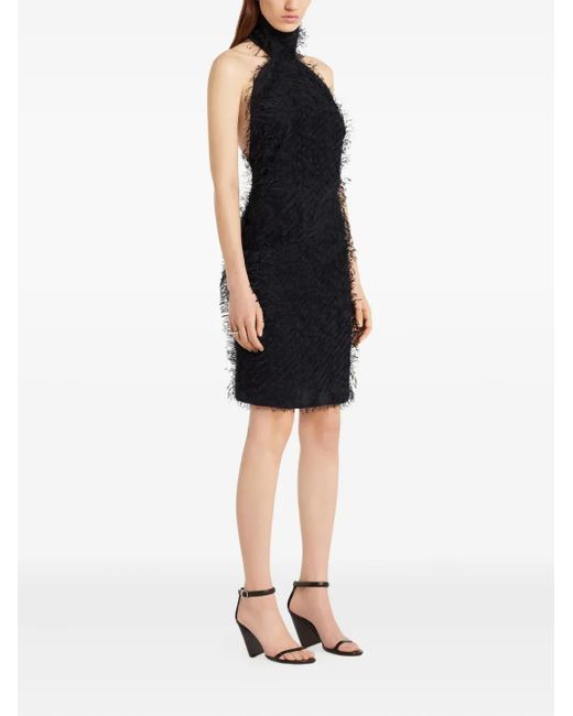 Courreges Black Fringed Halter-Neck Dress