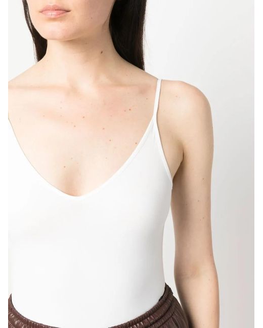 Jil Sander White Sleeveless Stretch Bodysuit