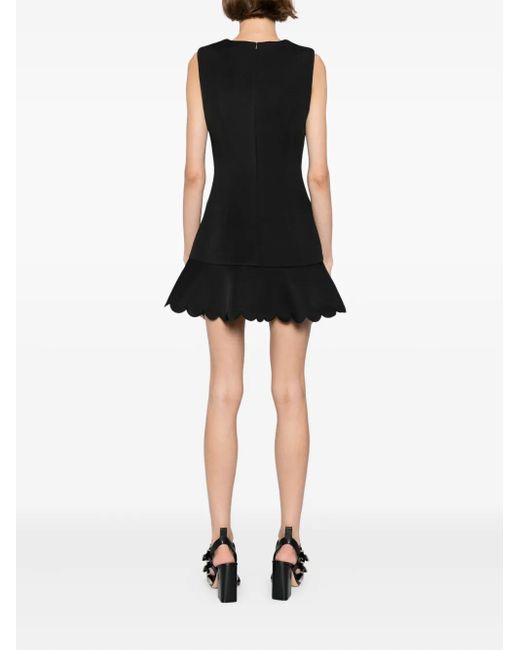 Vestido festoneado Cynthia Rowley de color Black