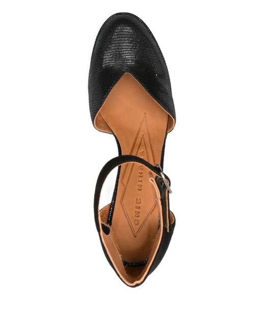 Chie Mihara 80 Mm Pumps Met Blokhak En Enkelbandje in het Black