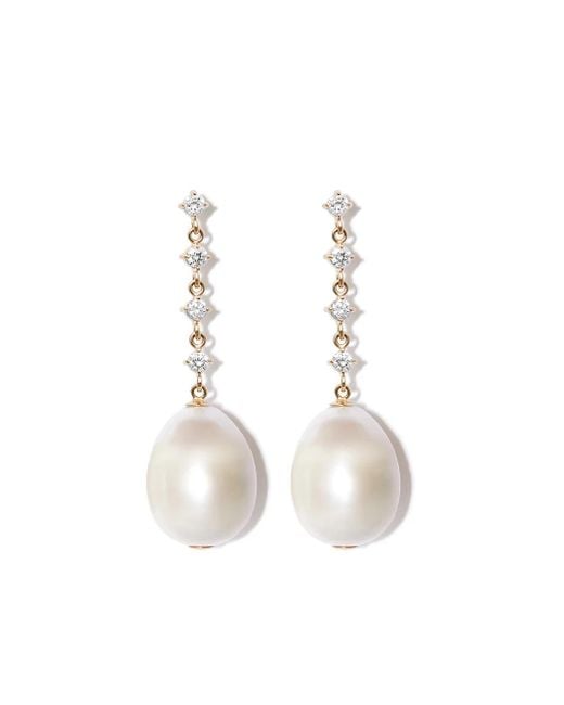 Zoe Chicco White 14Kt Pearl Diamond Earrings