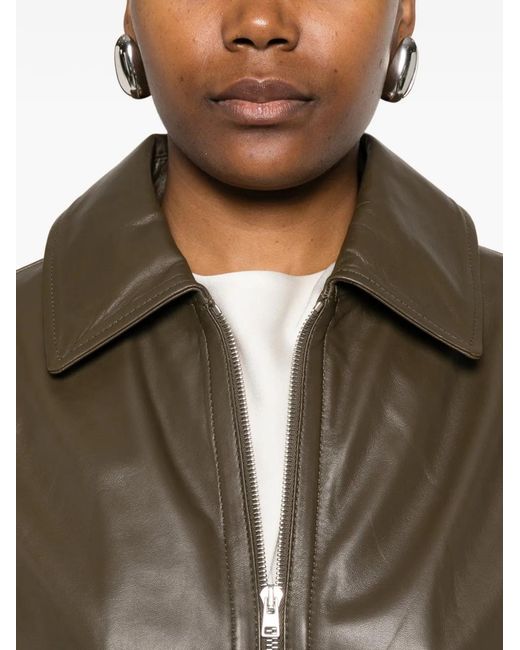 Yves Salomon Brown Lamb Acrylic Wool Jacket