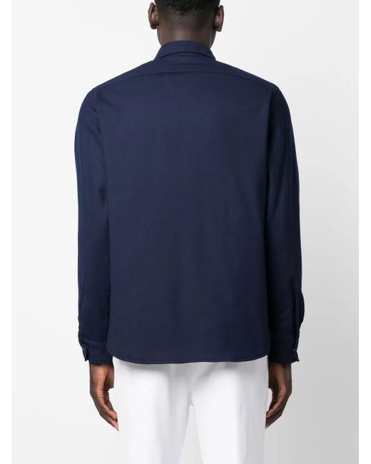 Aspesi Blue Buttoned-Up Long-Sleeved Shirt for men