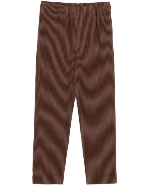 Homme Plissé Issey Miyake Brown Overflow Trousers for men