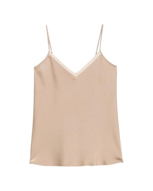 Pennyblack Natural V-Neck Sleeveless Blouse