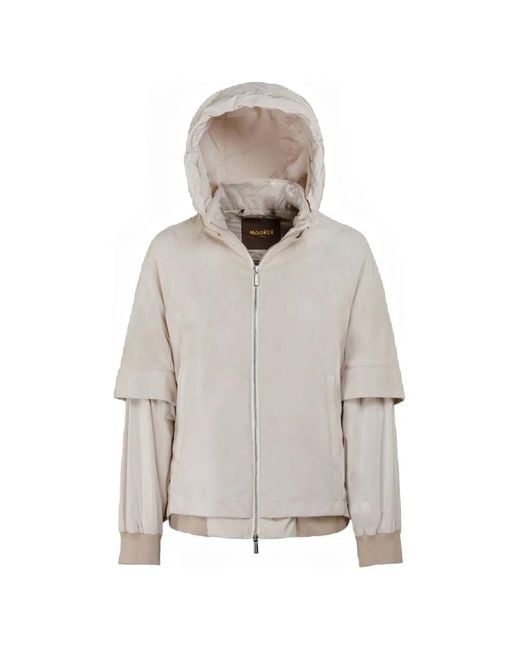 Moorer White Talitha-Stp Hooded Jacket