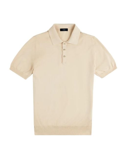 Fay Natural Button Short-Sleeves Polo Shirt for men