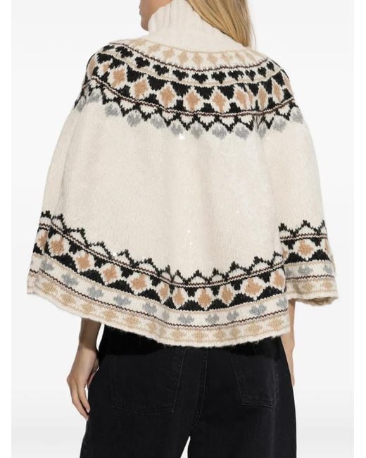 Munthe White Verst Fair Isle Poncho