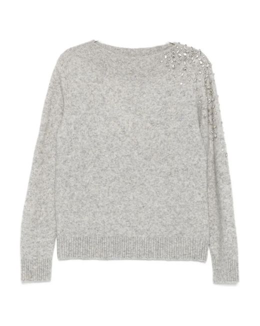 Seventy Gray Crystal-Embellished Sweater