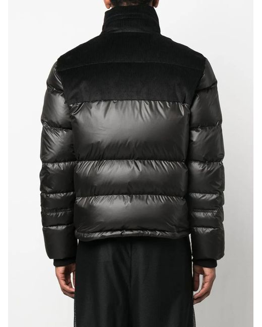 Roberto Cavalli Black Padded Corduroy-Panel Jacket for men