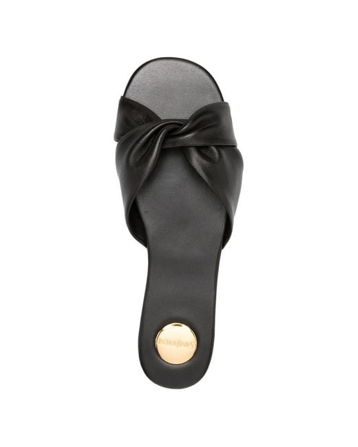 Saint Laurent White Twisted Leather Sandals