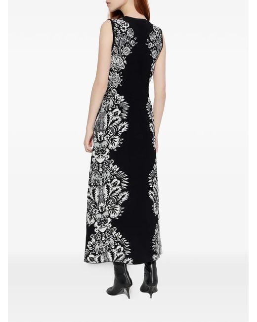 Ulla Johnson Black Liana Floral-Pattern Sleeveless Maxi Dress