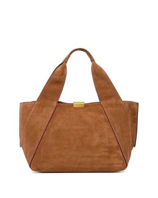 Gianni Chiarini Brown Large Vivi Suede Tote Bag