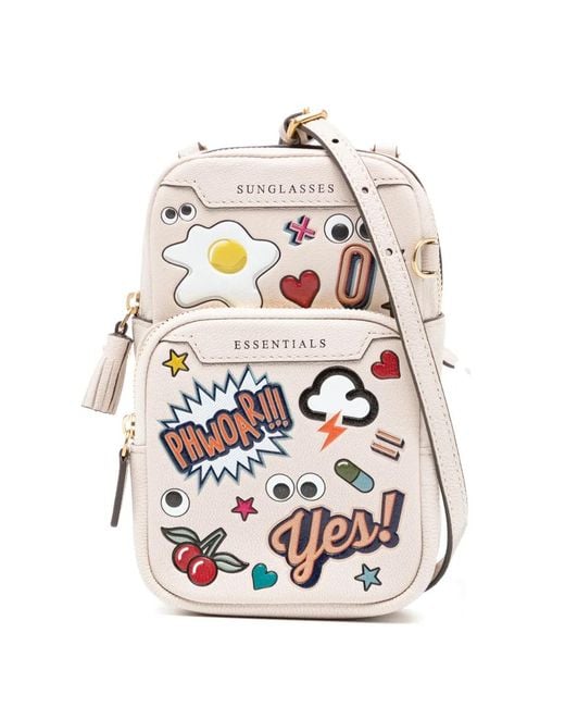 Anya Hindmarch White Stickers Cross Body Bag