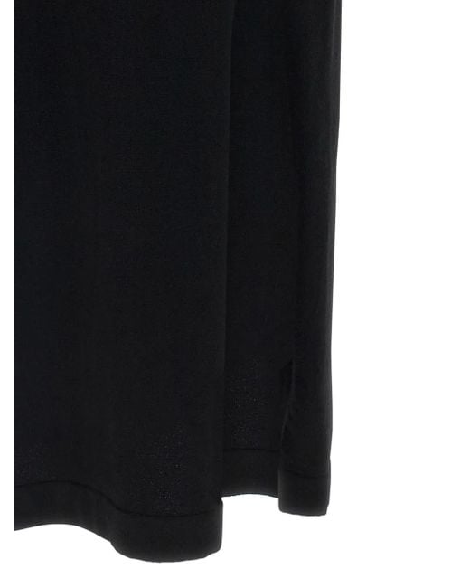 P.A.R.O.S.H. Black Padded-Shoulder Midi Dress