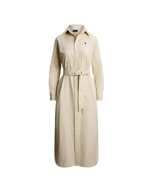 Polo Ralph Lauren Natural Belted Shirt Midi Dress