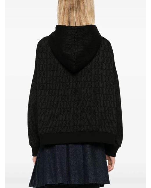 Moschino Black Logo-Print Hoodie