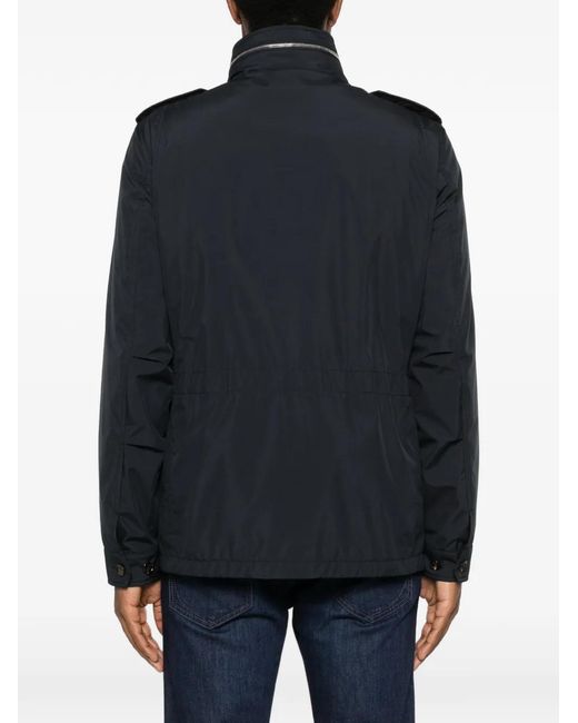 Moorer Black Denver Shoulder-Epaulette Jacket for men